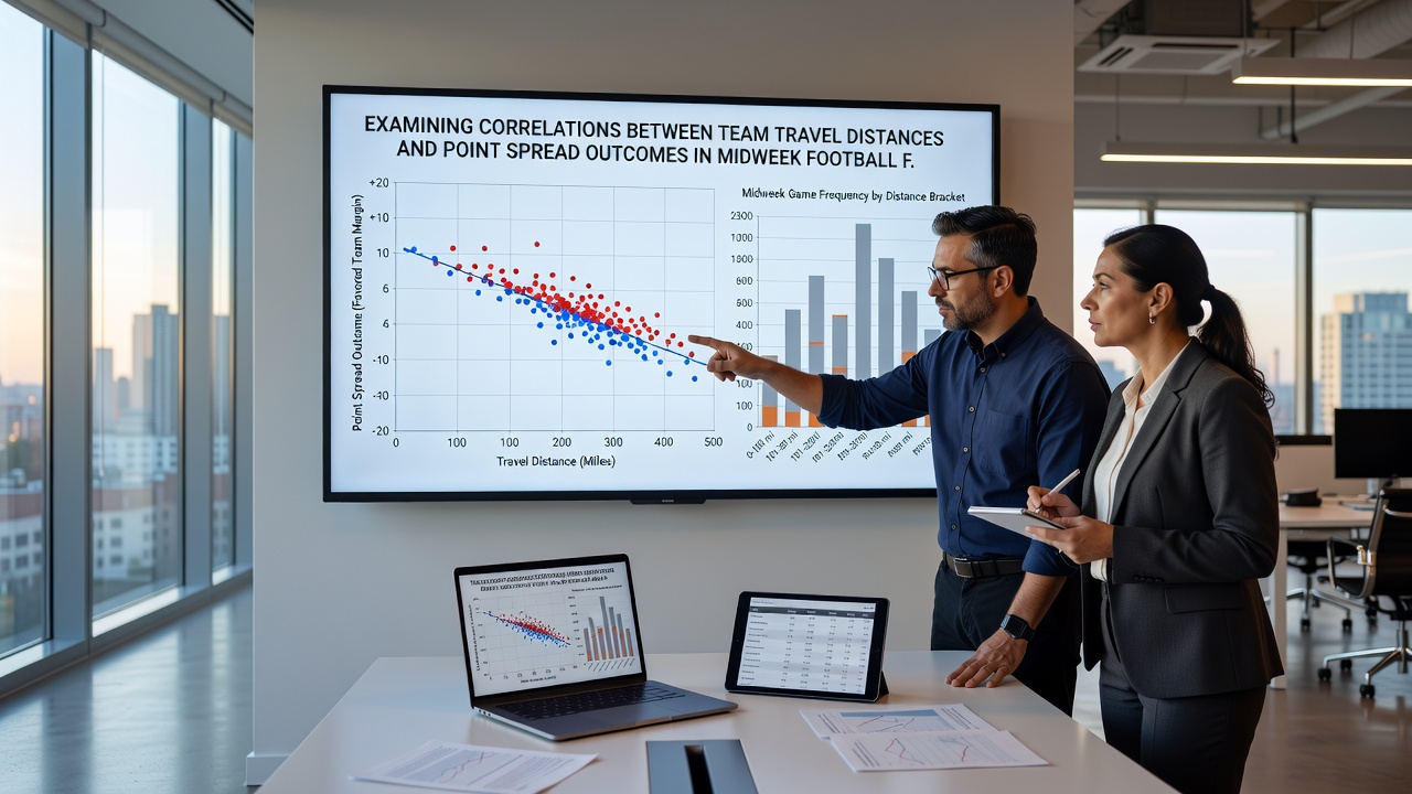 Data visualisation chart showing travel distance plotted against point spread movement in football fixtures