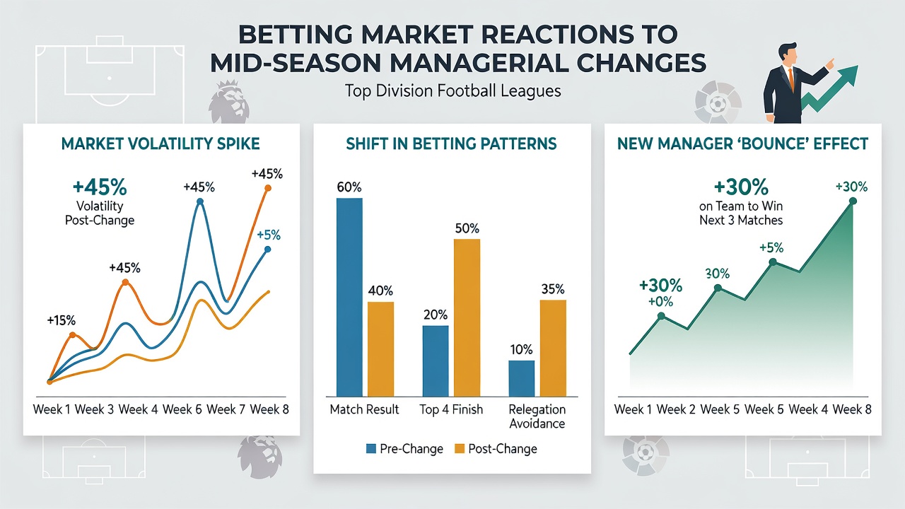 Chart illustrating volume spikes in football betting markets around managerial transition announcements